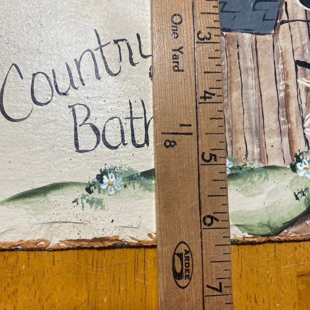 Slate Wall Hanging Excellent Rustic Country Bath Sign Outhouse Hand Painted